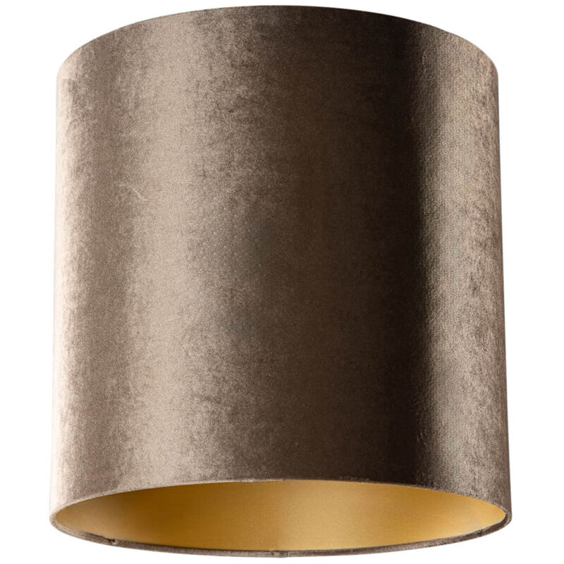 Image of Velvet Lampshade Brown with Gold Interior&hellip;