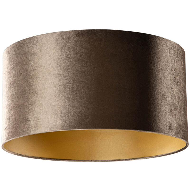 Image of Velvet Lampshade Brown with Gold Interior&hellip;
