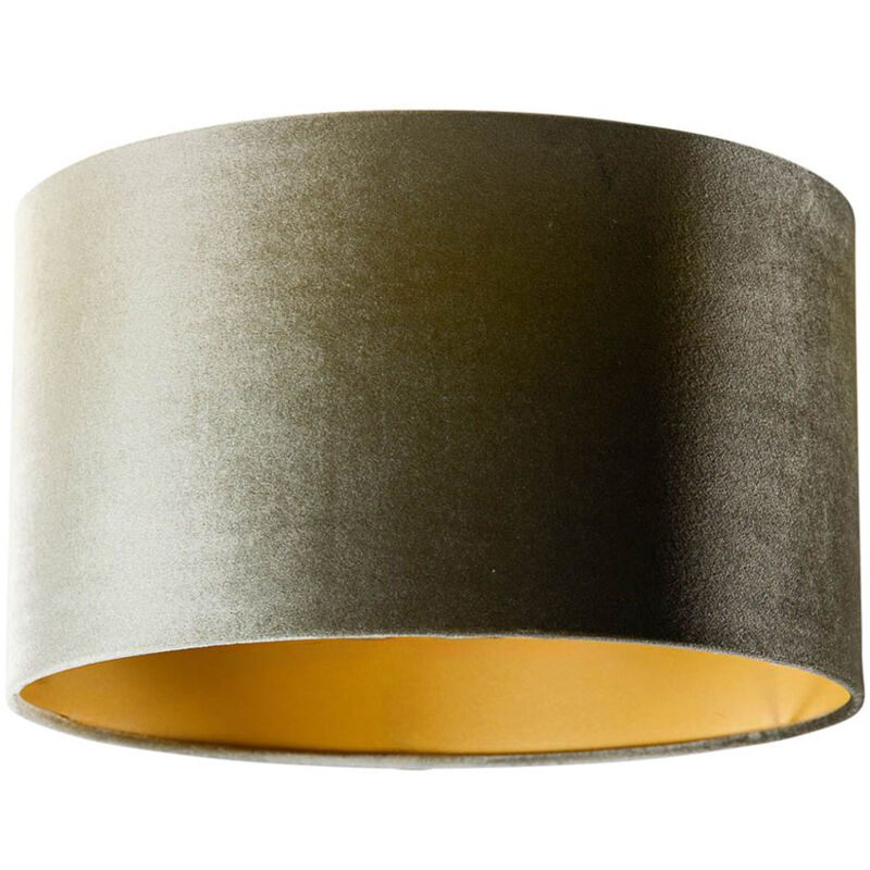 Image of Velvet Lampshade Green with Gold Interior&hellip;