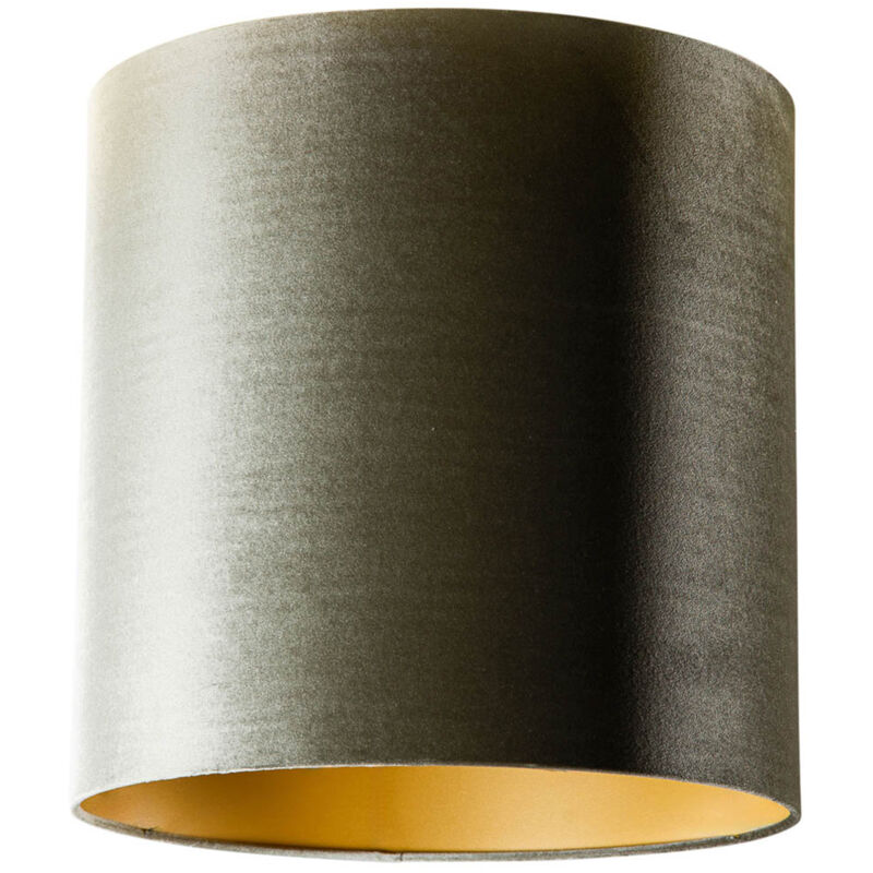 Image of Velvet Lampshade Green with Gold Interior&hellip;