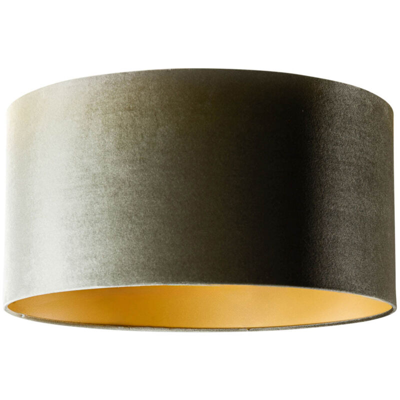Image of Velvet Lampshade Green with Gold Interior&hellip;
