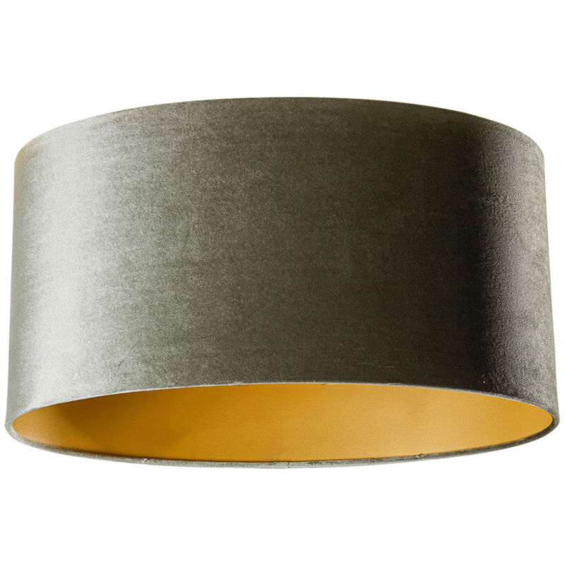 Image of Velvet Lampshade Green with Gold Interior&hellip;