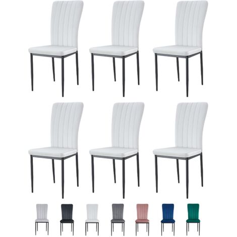 Velvet Padded Seat Dining Chairs with Metal Legs NEW ELLE BEIGE 6