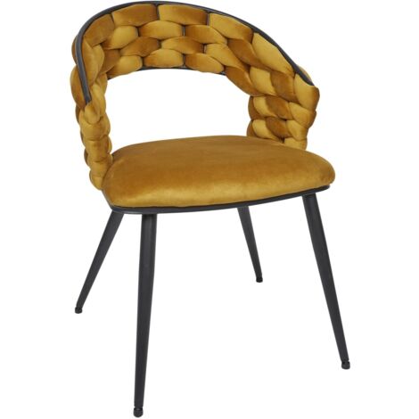 THE HOME DECO FACTORY Velvet Poltrona Sawyer Yellow Home Deco Factory