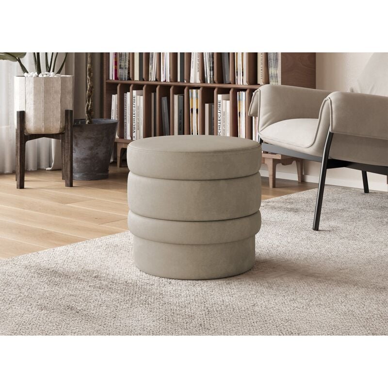 Velvet - Pouf design en velours taupe velvet