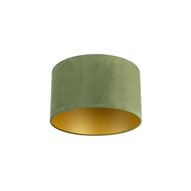 Velvet Lampshade Green 35/35/20 with Gold Interior