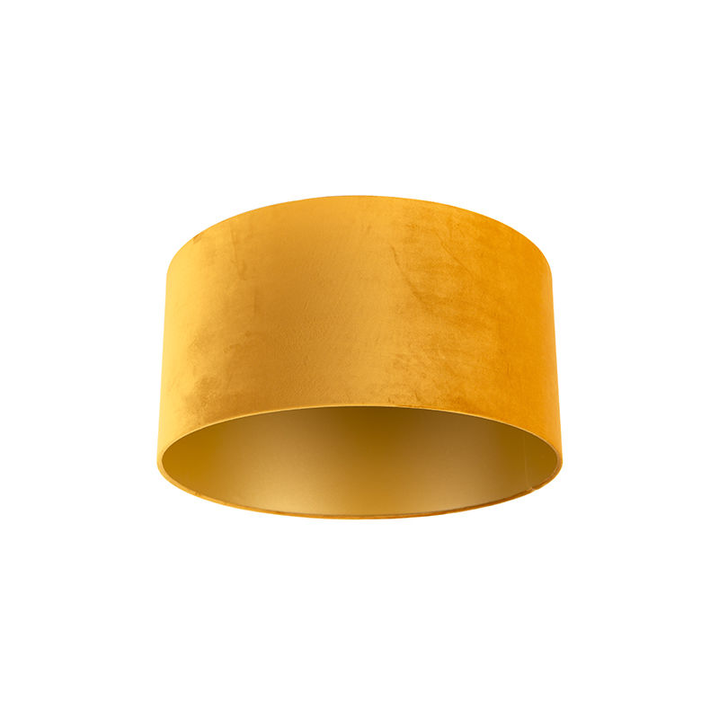 Velvet Lampshade Yellow 50/50/25 with Gold Interior