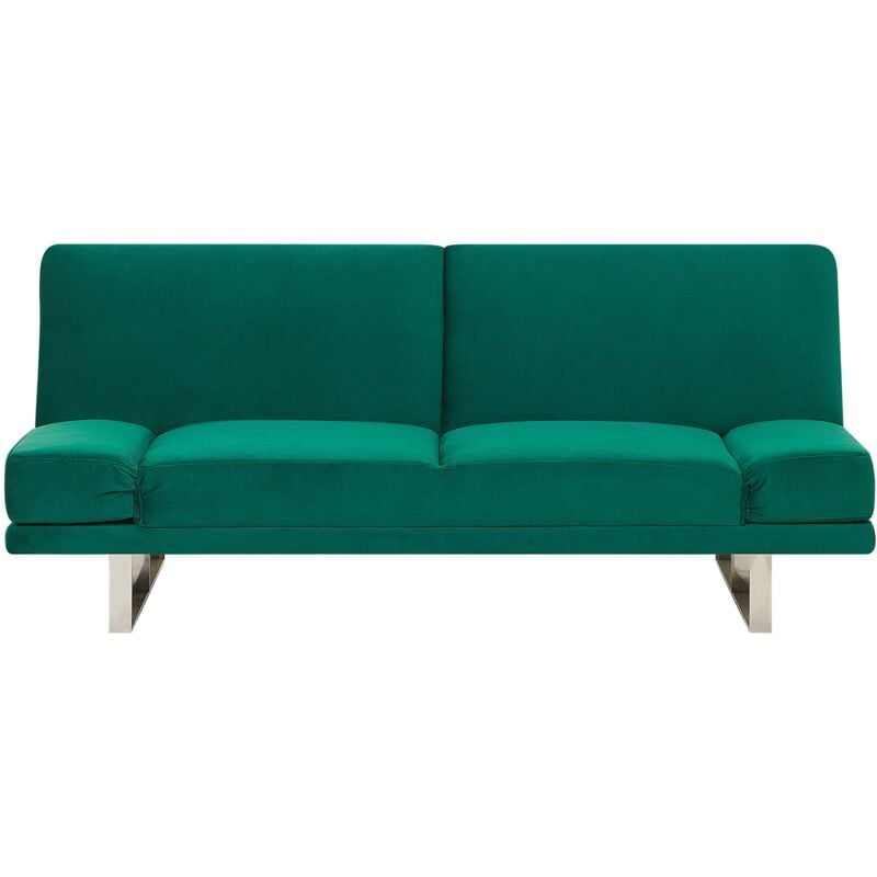 Modern Fabric Sofa Bed Green Polyester Reclining Eucalyptus Wood Frame York