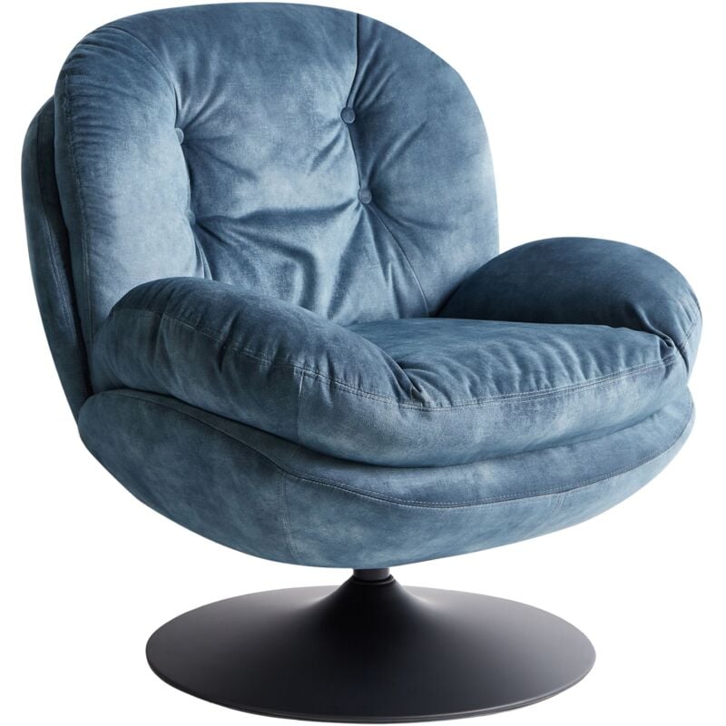 Swivel Armchair NOLVIK Velvet Dark Blue