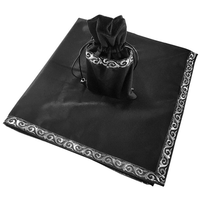 

Velvet Tarot Adivinacion Mantel Tarot Cards Bolsa Accesorios para juegos de mesa,Negro