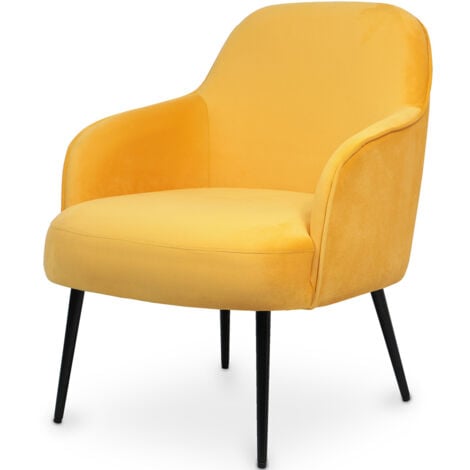 Velvet upholstered Armchair - Hyra Yellow