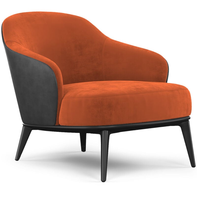 Privatefloor - Velvet Upholstered Armchair - Luc Brick
