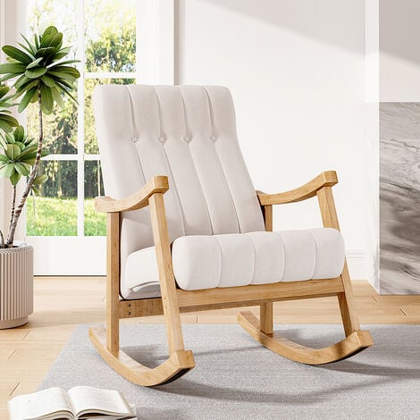Velvet Upholstered Tufting Rocking Chair