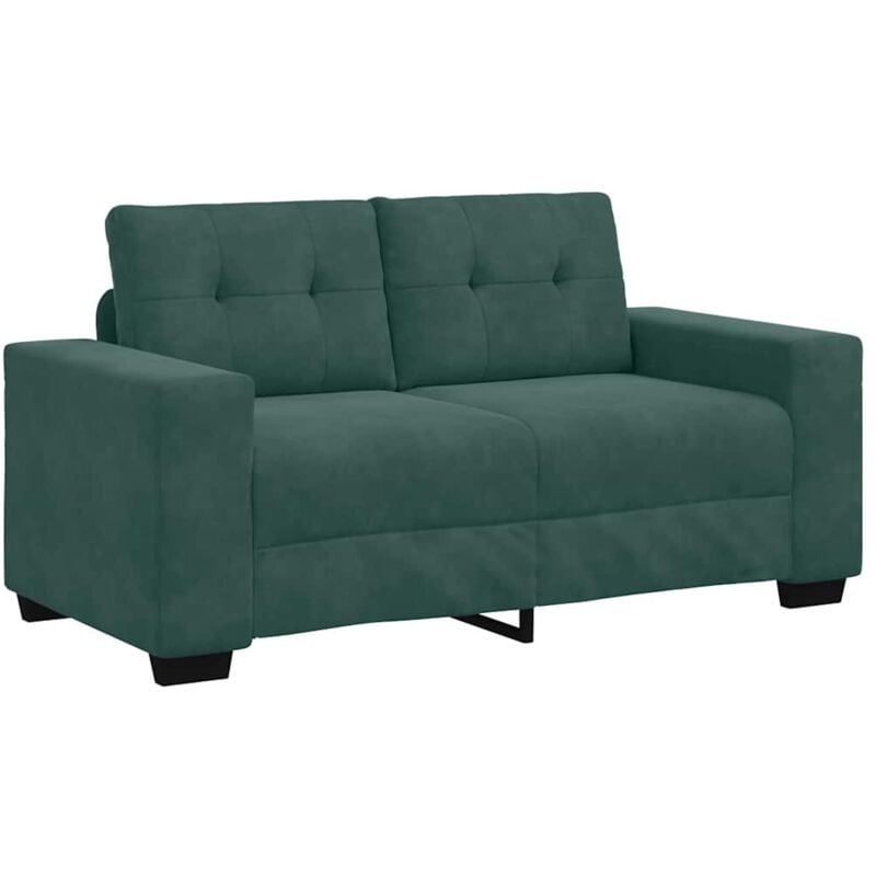 Loveseat Sofa with Cushion Dark green Velvet Vidaxl