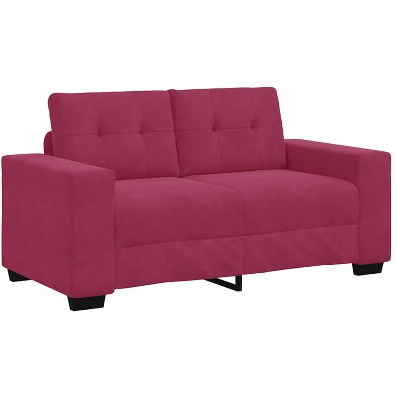 Loveseat Sofa with Cushion Wine red Velvet vidaXL