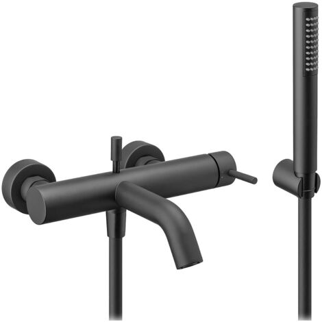Vema Maira Bath Shower Mixer Tap with Shower Kit Wall Mounted - Matt Black