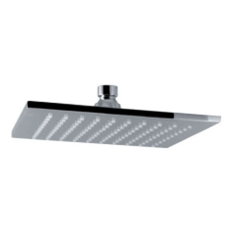 VEMA Soffione doccia quadro in acciaio satinato ultra sottile con getto a pioggia mm 200x200