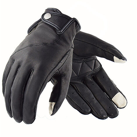 Vemar – gants de moto pour hommes et femmes, rétro, en cuir véritable, en peau de mouton, Anti-chute, Guantes,Black,XL