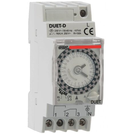 Vemer DUET-D elektromechanische Zeitschalter 2 Module DIN VP879100
