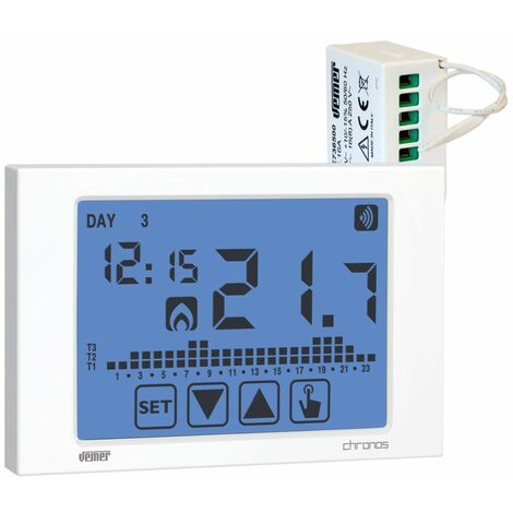 Vemer set cronotermostato chronos rf radio frequenza bianco + attuatore remoto ve486700