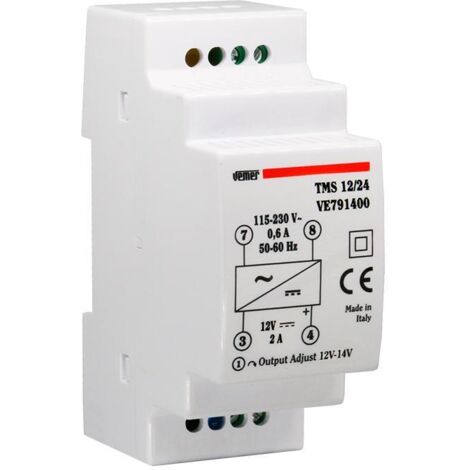 Vemer tms 12/24 alimentatore 24w 115-230/12vdc 2a 2m ve791400
