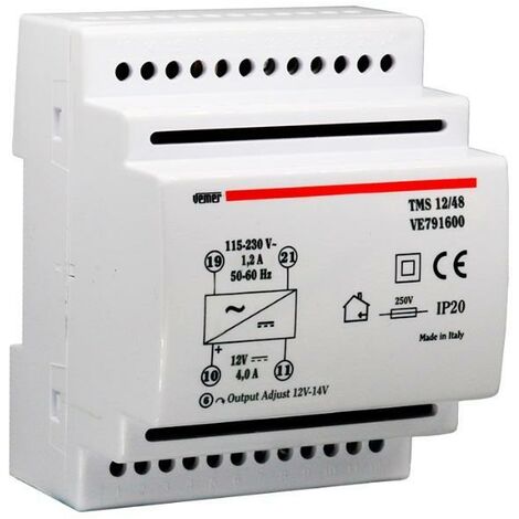 Vemer tms 12/48 alimentatore 48w 115-230/12vdc 4a 4m ve791600