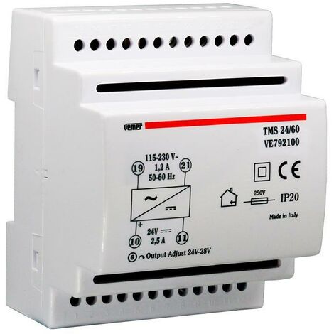 Vemer tms 24/60 alimentatore 60w 115-230/24vdc 2,5a 4m ve792100