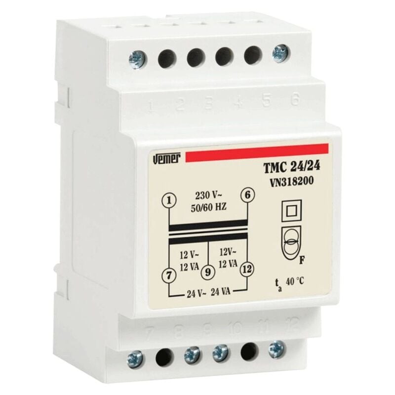 Vemer - Transformateur modulaire 24VA 12/24V 3M VN318200