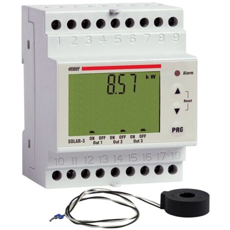 VEMER VE474300 SOLAR-3 - Centralina Controllo Carichi, Strumento Progettato per Massimare il Consumo Diretto di Energia Auto-Prodotta da Pannelli Solari degli Impianti Fotovoltaici, Bianco