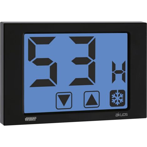 VEMER VE477600 AKUOS - Umidostato Igrostato Digitale Touch Screen da Parete, Alimentazione 230V, Nero
