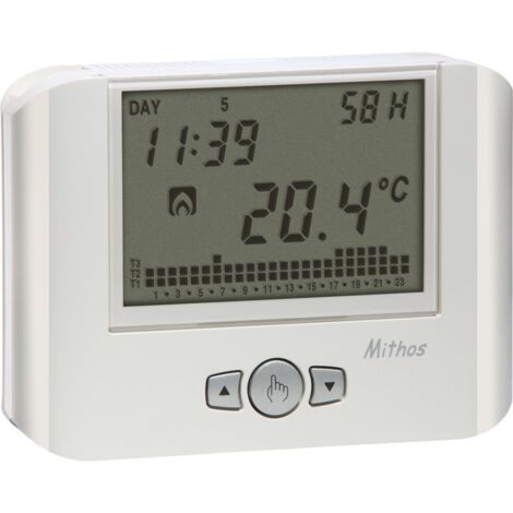 VEMER VE478400 MITHOS H - Cronotermostato con Umidostato, Programmazione Settimanale, Alimentazione a Batterie, Bianco