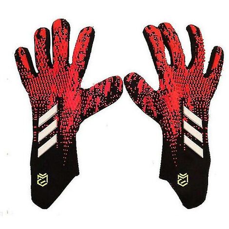 Vende guantes de portero de fútbol Guantes de fútbol de látex transpirables completos Guantes de portero gruesos Redblack 8
