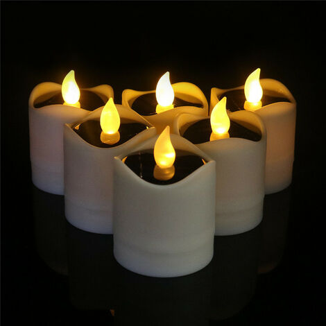 Vendita calda impermeabile candela elettrica simulazione senza fiamma a energia solare LED candela candele portacandele candele decorazioni per la casa Re,Di Colore Giallo chiaro,CHINA