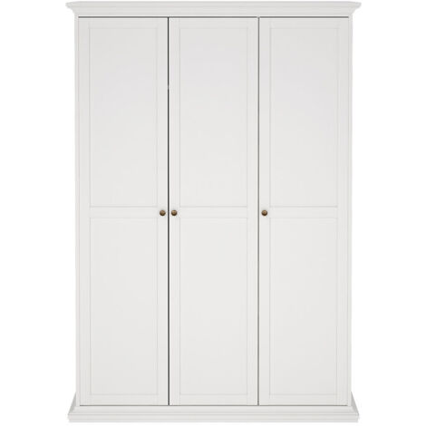 Venedig Kleiderschrank 3-Trg. Breite 138 cm, Höhe 200 cm weiss.