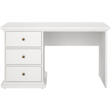 Venedig Schreibtisch mit 3 Schubladen Breite 130 cm, Höhe 73 cm weiß.