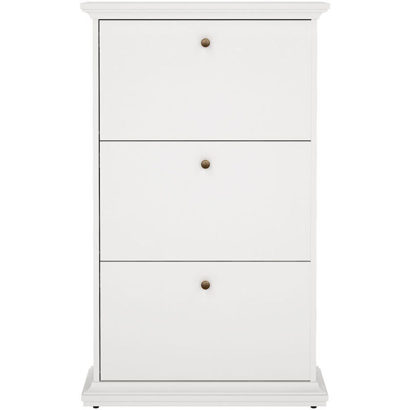 Ebuy24 Venedig Schuhschrank Mit 3 Klappen In Weiß.
