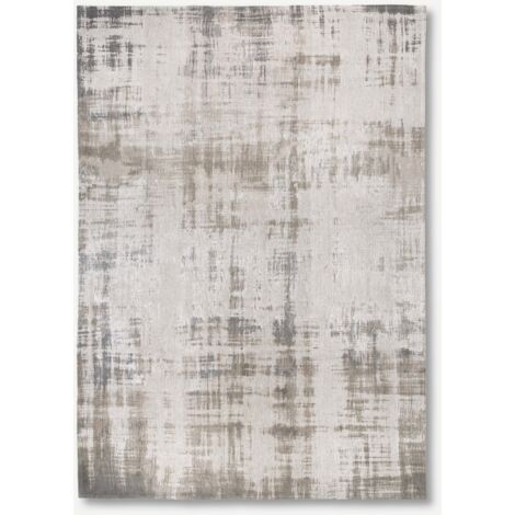 VENETIAN DUST DESIGN - TAPPETO ASTRATTO ATLANTIC - Prodotto in Belgio - Tessuto piatto jacquard meccanico - Rifinito a mano - Antiscivolo naturale - 100% poliestere - Beige Padova - 140 x 200 CM