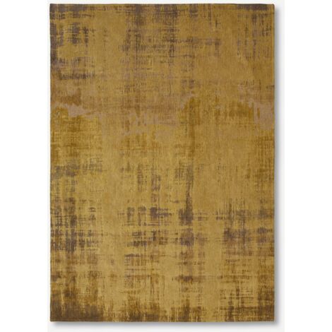 VENETIAN DUST DESIGN - TAPPETO ASTRATTO ATLANTIC - Prodotto in Belgio - Tessuto piatto jacquard meccanico - Rifinito a mano - Antiscivolo naturale - 100% poliestere - Rialto Gold - 80 x 150 CM