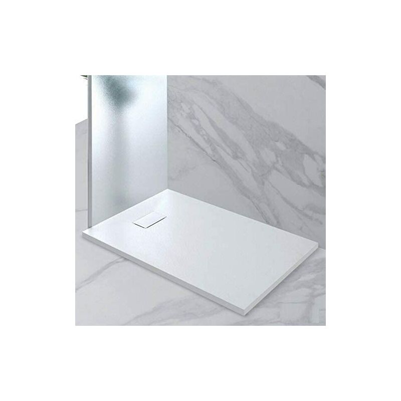 Ardesia Piatto Doccia Effetto Pietra.Venezia Piatto Doccia Effetto Pietra Ardesia Resina Smc 70 80 90 100 120 140 150 160 180 Bianco Colore Bianco Misure 70 X 90 32801