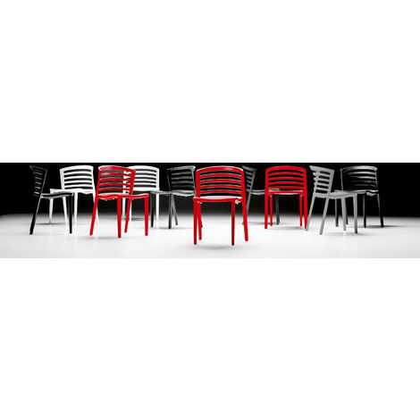 Venezia  Rosso sedia in polipropilene originale BBB Italia impilabile colorata interno esterno di design giardino bar ristorante made in Italy