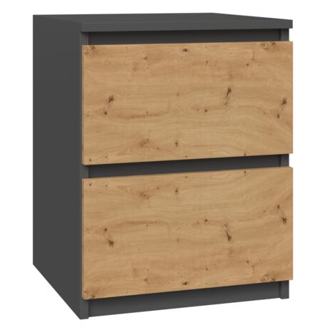 VENICE - Bedside table modern style - 40x40x52 - Bedside table 2 drawers - Bedroom furniture