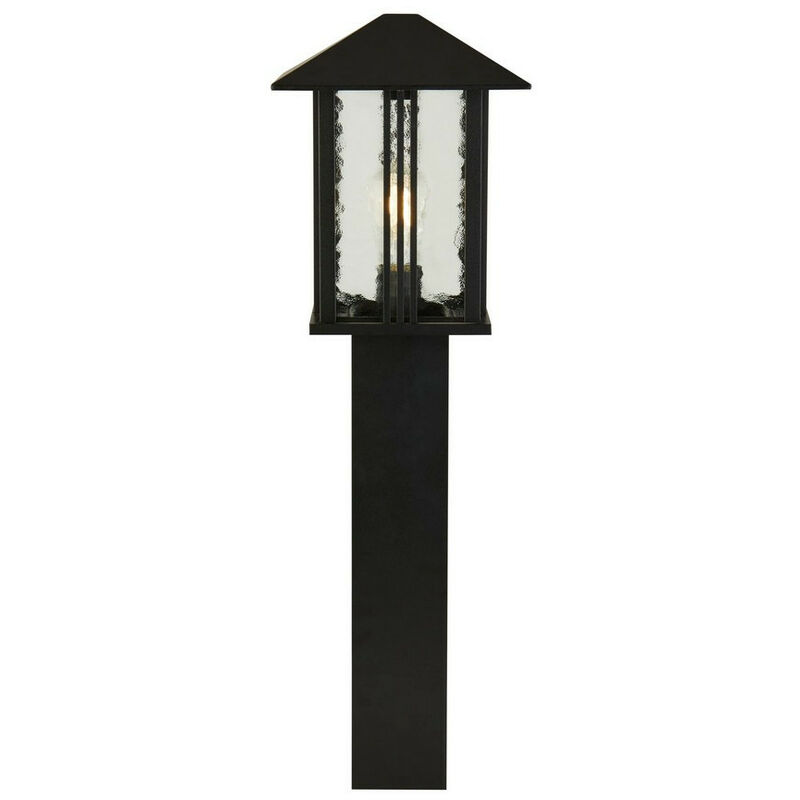 Venice 1 Light Outdoor Post (740mm Height) - Black With Water Glass - Searchlight