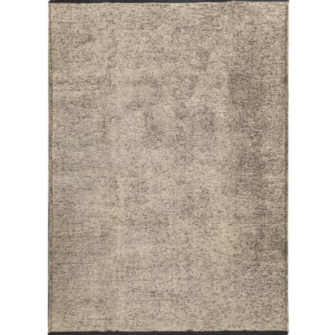 VENICE - Tapis en coton et polyester lavable tissé plat gris 160x230