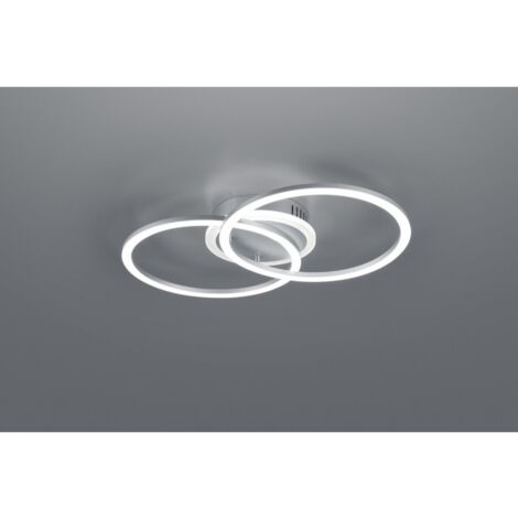 Venida Double Circle LED-Deckenleuchte aus Aluminium, 25 W, dimmbar, L50 cm, Trio-Beleuchtung