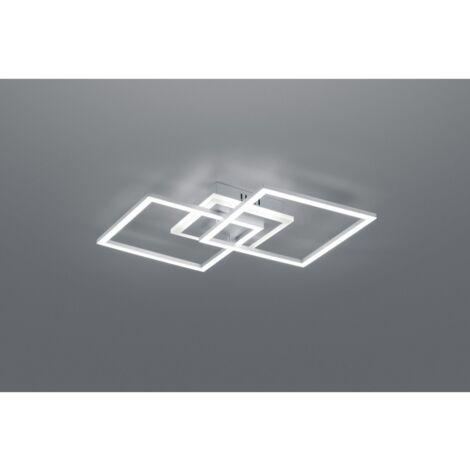 Venida Double Square LED-Deckenleuchte aus Aluminium, 25 W, dimmbar, L57 cm, Trio-Beleuchtung