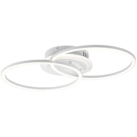 VENIDA PLAFONIERA LED DOPPIO CERCHIO BIANCO CON LUCE CENTRALE REGOLAZIONE INTENSITA' INTERRUTTORE L.58CM. LED 25W, 4.000K, 3.000Lumen
