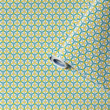 Venilia 54920-Pellicola Adesiva Charleston, Effetto Geometrico, per mobili, in PVC, Senza ftalati, 45 cm x 2 m, 160 μm (Spessore 0,16 mm), Motivo