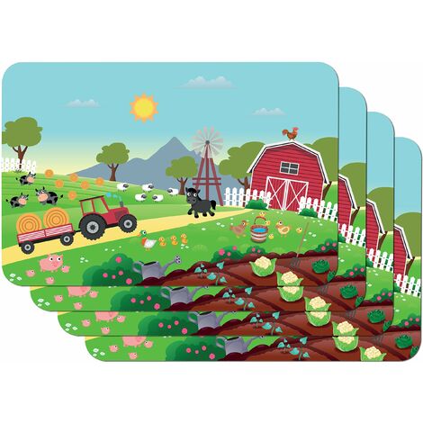Venilia Country Stampate Bambini Tavola, Tovaglietta per Sala da Pranzo, a Prova di Cibo, 4 Pezzi, 30 x 450 cm, 59112, 30 x 45 cm, 4 unità