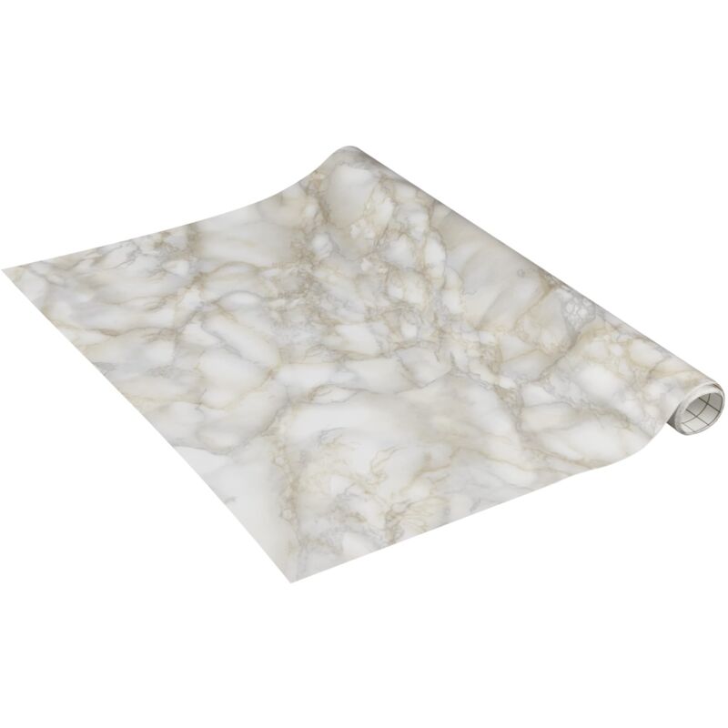 Venilia - Pellicola Adesiva 53418-Pellicola Effetto, mobili, Carta da Parati, autoadesiva, Senza ftalati, 90 cm x 2,1 m, Colore, pvc, Marmo Bianco, 2