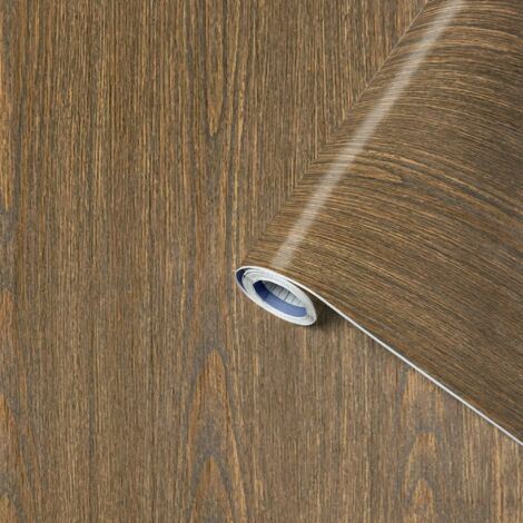 Venilia Pellicola adesiva Perfect Fix, Effetto Legno Rovere scuro, 67,5cm x 2m, Spessore 150μ, Pellicola autoadesiva per mobili o cucina, carta da parati, PVC senza ftalati, Prodotto in UE